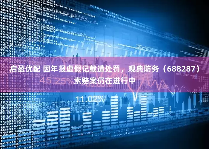 启盈优配 因年报虚假记载遭处罚，观典防务（688287）索赔案仍在进行中
